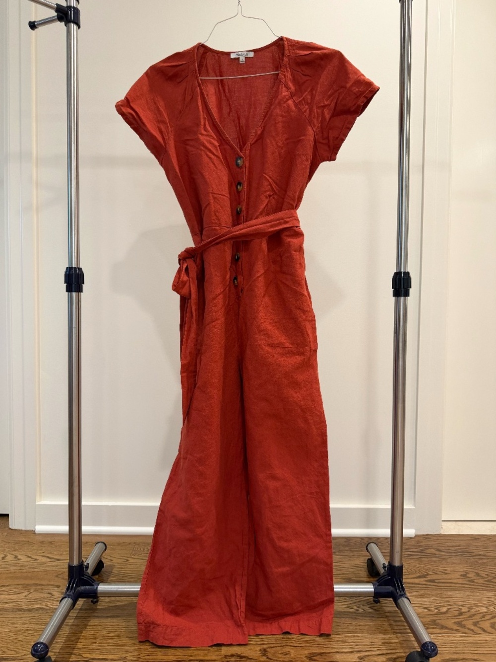 Rust Linen Jumpsuit, Madewell (Size 6)